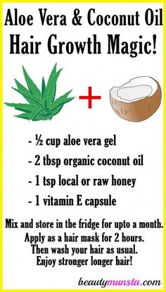 Aloe Vera And Coconut Oil, Coconut Oil For Hair, Hair Growth Home Remedies, Coconut Oil Hair Growth, Magical Hair, Vitamin E Capsules, Oil For Hair Growth, Hair Oils, Aloe Vera For Hair