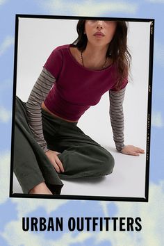 '90s-inspired BDG long-sleeve tee in a slim & cropped fit. Featuring a boatneck & cap sleeve tee with a contrasting long-sleeve for an effortless layered look. Only at Urban Outfitters. Features BDG Sloane layered twofer tee Layered long sleeve tee Soft and stretchy knit Wide boatneck and cap sleeves with a layered contrasting long-sleeve Slim body-skimming fit Cropped length Easy pull-over style Only at Urban Outfitters. Contents + Care 100% Cotton Machine wash Imported Size + Fit Model in Grey Cap Sleeve Tee, Layered Long Sleeve, Layered Shirts, 90s Inspired, Green Grey, Layered Look, Purple Grey, Cap Sleeve, Long Sleeve Tee