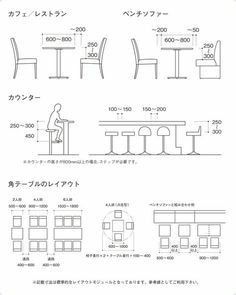 the diagram shows different types of tables and chairs in various sizes, shapes, and colors