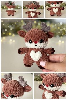 the instructions for how to make a crocheted stuffed animal that looks like a deer