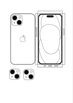 an apple iphone is shown in the box with its front and back sides facing each other