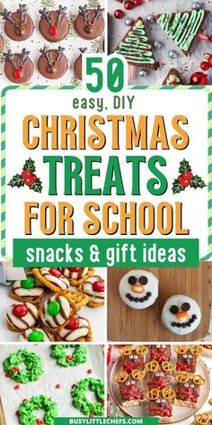 christmas treats for school with text overlay