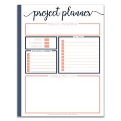 the project planner is shown in orange and black