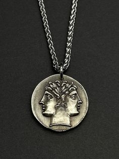 This double-faced Janus door god ancient Roman coin necklace perfectly combines ancient history with profound symbolic meaning. Janus, as the door god of ancient Rome, represents the beginning and the end, the past and the future. His double-faced image implies the expectation of peace and hope, and is a unique and memorable piece of jewelry. If you want to carefully prepare a gift that shows your taste for your goddess or god, then give it to her (him) a god and goddess, and share the wonderful mythological stories behind the Greek gods together. For thousands of years, the mythological history of Greece has been passed down by people, and it has become more and more new over time. This kind of exquisite jewelry is more and more shining and never out of date. All these exquisite handmade Janus Jewelry, Mythological Stories, Ancient Roman Jewelry, God And Goddess, Symbol Of Hope, Roman Jewelry, Ancient Roman Coins, Rome Antique, Roman Coins