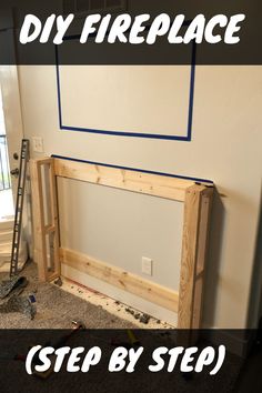 the diy fireplace step by step instructions are in this photo and it is easy to make