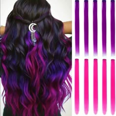 The Price Is Firm. Colored Rainbow Hair Extensions. Human Hair Blend Heat Resistant Fiber. Can Be Straighten Or Curled. Weight: 6.5g/Pcs. Color: Grape Purple With Pitaya Red. Length: 20 Inch. Attachment: Comb Clips. Package: 10 Pieces Per Package. Easy Hair Drawings, Rainbow Hair Extensions, Exotic Hair Color, Exotic Hair, Hair Drawings, Brown To Blonde Ombre, Exotic Hairstyles, Color Streaks, Cute Hair Colors