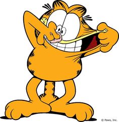 garfield the cat cartoon character waving and smiling