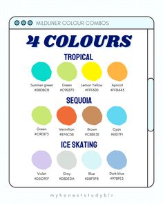 the four different colors of ice skating