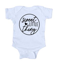 Sweet Little Thing Baby Heart Onesie White Cricut Onesies, Auntie Things, Cricut Clothes, Cricut Inspiration, Funny Toddler Shirt, Cricut Hacks, Baby Goods, Cricut Shirts