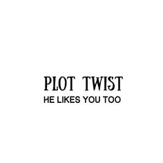 the words plot twist he likes you too