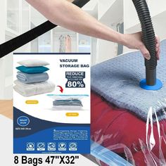 the vacuum is being used to clean mattresses and other items in their packagings