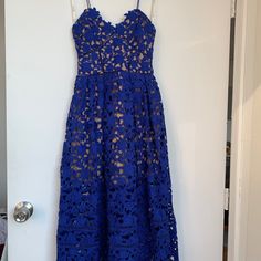 Stunning Self Portrait Azalea Dress. No Signs Of Wear. Self Portrait Azalea Dress Blue, Azalea Dress, Portrait Dress, Self Portrait Dress, Self Portrait, Midi Dress, Color Blue, Blue Color, Womens Dresses