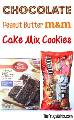 chocolate peanut butter m & m cake mix cookies