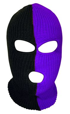 Fun two tone acrylic ski mask, Black and Purple colors. Half purple half black. One size fits all. its stretchy This is the design of Lil Litty aka Lil Juice (IG) a 17year old rapper and CEO of the Lemonade Millionaires a branded drink and merch company https://soundcloud.com/lil-litty-107987416 (to listen to his music) https://www.instagram.com/LilLittyakaliljuice/ (to follow on ig) https://www.youtube.com/watch?v=WNv7Ls6jDo8 (to watch his videos) Casual Black Balaclava Mask, Fitted Black Balaclava For Streetwear, Black Balaclava For Streetwear, Black Fitted Full Face Balaclava, Fitted Full Face Black Balaclava, Black Balaclava For Snowboarding, Black Full Face Balaclava One Size Fits Most, Black Full Face Balaclava One Size, Fitted Black Balaclava For Winter Sports