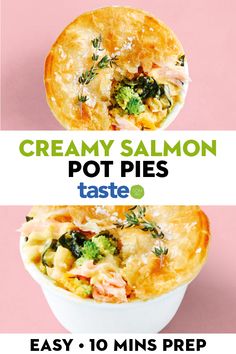 creamy salmon pot pies taste 10 mins prepped and ready to be eaten