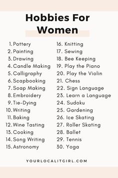 List Of Hobbies, Easy Hobbies, New Things To Try, Finding A Hobby, Hobbies For Women, Hobbies To Try, Hobbies And Interests, Fun Hobbies