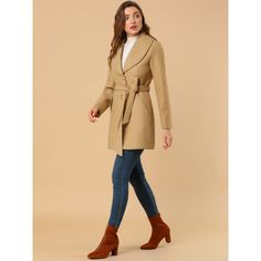 Cut in a regular fit with a belted waist, this coat features side pockets and a turn-down collared neckline which is combined with its long length, and elongates the silhouette. Layered over a pencil dress for a demure finish, or paired well with knit shirts and wide-leg pants for weekend style. Polished with chic pockets at the sides and a single-button mid, it oozes elegance and will match seamlessly with your office attire. Office Long Coat With Belted Cuffs, Fall Long Coat With Belted Cuffs, Chic Belted Wool Coat With Lapel Collar, Beige Long Sleeve Outerwear With Belt, Fall Wool Coat With Notch Lapel And Belted Cuffs, Fall Wool Coat With Belted Cuffs And Notch Lapel, Winter Beige Belted Pea Coat, Beige Belted Pea Coat For Winter, Beige Belted Outerwear With Lapel Collar