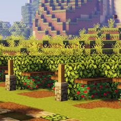 an image of a garden in minecraft