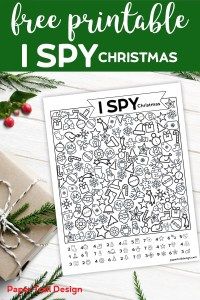 the free printable i spy christmas coloring page