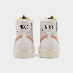 Women's Nike Blazer Mid '77 Casual Shoes| Finish Line Leather High-top Sneakers With Rubber Waffle Outsoles, Nike Retro Leather Sneakers, Retro Nike Leather Sneakers, Pink Leather High-top Sneakers With Gum Sole, Nike Leather Sole Sneakers With Round Toe, Retro Nike High-top Sneakers With Round Toe, Nike High-top Sneakers With Rubber Sole For Spring, Spring Nike High-top Sneakers With Rubber Sole, Nike Leather Slip-on Sneakers