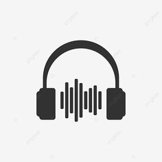 headphones with sound waves on white background, music, icon png and psd