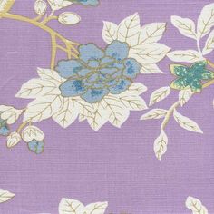 a purple and blue floral print fabric