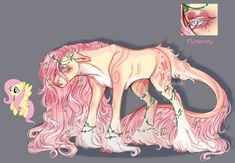 an image of a pink pony with long hair