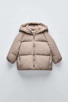 WATER REPELLENT DOWN PUFFER COAT Zara Puffer Jacket With Pockets For Winter, Zara Solid Color Winter Puffer Jacket, Zara Spring Outdoor Puffer Jacket, Duck Down Puffer Outerwear, Cute Puffer Jacket, Zara Hooded Puffer Jacket, Travel Seoul, Leather T Shirt, Childrens Coats