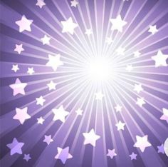 an abstract purple background with white stars in the center and light rays at the top