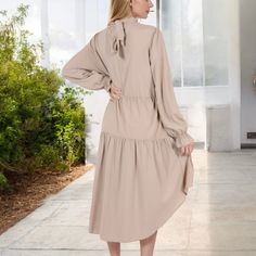 Add a touch of elegance to your wardrobe with the Anna-Kaci Women's High Neck Tiered Swing Dress. This beautiful dress features a high neckline and a tiered design that creates a flowing silhouette, perfect for any occasion. The long sleeves add a modest yet stylish element, while the swing cut ensures a comfortable and flattering fit. Whether you're heading to a special event or a casual outing, this dress is a versatile piece that pairs effortlessly with heels or flats for a chic look. Midi Slip Dress, Lace Caps, Casual Summer Shorts, Maxi Slip Dress, The Swing, Women Midi, Boho Women, Women Lace, Polka Dot Dress