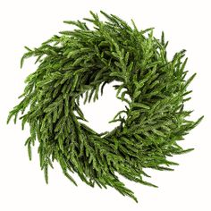 a green wreath on a white background