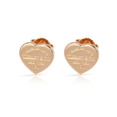 Tiffany & Co. Return To Tiffany Heart Stud Earring In 18k Rose Gold Rose Gold / Stud Earring Tiffany &Amp; Co. Tiffany Earrings, Return To Tiffany, Rose Gold Earrings Studs, Rose Gold Studs, Gold Stud, Heart Studs, Heart Earrings Studs, Rose Gold Color, Tiffany Heart