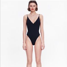 Gorgeous Brand New Swimsuit Never Worn With Tags. I Bought Two By Accident. I Get Soooo Many Compliments Whenever I Wear This One. Amazing Piece And Incredible Price. Zara Party Swimwear With Lined Body, Elegant Zara Swimwear With Stretch, Elegant Zara Beach Bodysuit, Elegant Zara Bodysuit For Beach, Elegant Zara Bodysuit For The Beach, Zara Black One-piece Swimwear, Zara Black Swimwear For Beach, Zara Black, Bathing Suit