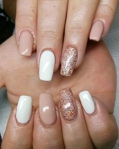 Shimmering Nails, Graduation Nails, White Glitter Nails, Homecoming Nails Acrylic, White Acrylic Nails, Cute Gel Nails, Nail Beauty