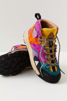 Color Block Sneakers, Sneaker Pimps, Coolest Outfits, Bright Sneakers, Flower Mountain, Mid Sneakers, Colorful Sneakers, Hiking Sneakers, Rocky Road