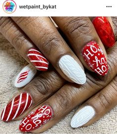 Ugly Sweater Nails, December Dip Nail Ideas, Easy Christmas Nail Designs Simple, Simple Short Christmas Nails, Finger Designs, Christmas Nail Designs Easy, Holiday Nails Winter, Cute Short Nails