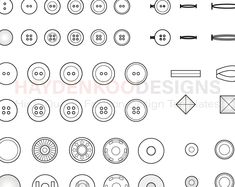 various buttons and sewing needles are shown in this drawing lesson for beginners to learn how to use them