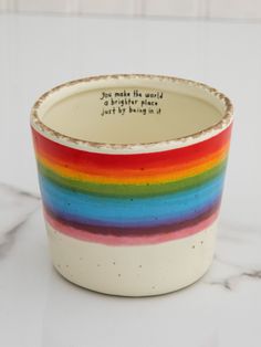 Favorite Mug|World Better-view 1 Ceramic Small Gifts, Mug Designs Ideas, Diy Mug Painting, Diy Painted Mugs, Homemade Mugs, Candle Melter, Better Men, Fun Mugs, Rainbow Mug