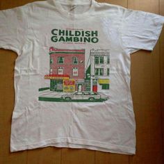 Vintage Childish Gambino T-Shirt Fast Shipping $25 Lowest I Can Do Custom Deadstock Hit Me With Questions Vtg T Shirt, Cool Tops Tee Shirts, Retro School Shirt Designs, Vintage Tees Aesthetic, Screen Print Graphic Tee, Iconic T-shirts, Graphic Tee Collection, Tee Shirts For Women, Shirts With Prints