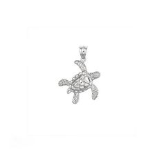 Sterling Silver diamond cut Turtle charm Nickel-free Cubic Zirconia Pendant Jewelry, White Diamond Hypoallergenic Jewelry, Hypoallergenic White Diamond Jewelry, White Diamond Jewelry With Charms, Diamond Pendant Charms As Gifts, Diamond Pendant Charm As Gift, Diamond Pendant Charms For Gifts, Diamond White Jewelry With Pendant Charms, Diamond White Jewelry With Charms For Gifts