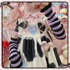 Milky Cow Sweet Lolita Dress Calf Cow Print JSK Cosplay Kawaii Babe Cow Print Dress, Jsk Dress, Cow Dress, Pastel Fairy, Sweet Cow, Strawberry Cow