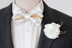 Elegant Gold Tuxedo For Groom, Tuxedo Bow Tie With Decorative Bow For Wedding, Elegant Gold Tuxedo For Wedding, Elegant Wedding Tuxedo With Satin Bow, Gold Bow Ties For Wedding, Gold Wedding Bow Ties, Gold Bow With Tie Back For Wedding, Elegant Gold Wedding Bow, Elegant Gold Bow For Wedding