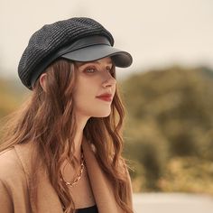 The EMES SHOP cap is detailed with a luxe tweed top material. Features a structured shape and baker boy design.MATERIAL:100% BrushedPoly BlendCIRCUMFERENCE MEASUREMENTS: 56-58cm 22-23in Black Beret With Short Brim For Fall, Black Baseball Cap For Fall, Black Tweed Cap, Black Brimmed Beret For Fall, Black Casual Tweed Hat, Black Fall Hats For Workwear, Casual Black Tweed Hat, Black Hat For Workwear In Fall, Black Fall Workwear Hat