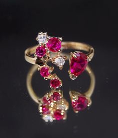 Ruby Cluster Ring, Vintage Fine Jewelry, Big Dreams, Multi Stone Ring, Ring Gold, Cluster Ring, Dream Big, Constellations, Costume Jewelry