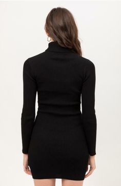 You'll be looking fine in the You Got This Black Turtleneck Sweater Dress! Stretchy ribbed knit shows off your figure as it forms a classic turtleneck atop this long sleeve body conscious min dress. DETAILS & CARE Viscose/Nylon. Machine wash cold. Imported. Black Turtleneck Dress Booties, Turtle Neck Tight Long Sleeve Dress, Velour Turtleneck Dress, Sweater Dress With Boots Bodycon, Black Sweater Dress 2022, Black High Neck Sweater. Dress, French Study, Black Turtleneck Sweater Dress, Black Bodycon Dress Long Sleeve