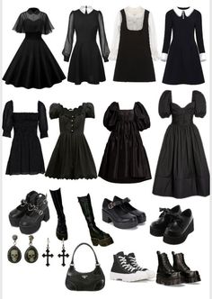 Wednesday Addams Dance Outfit, Wensday Adams Aesthetic Clothes, Wednesday Addams Black Dress, Wednesday Addams Dresses, Wednesday Addams Costume Aesthetic, Wednesday Addams Inspo Outfit, Wendsday Style, Wensday Addams Dress, Wednesday Addams Fashion Aesthetic