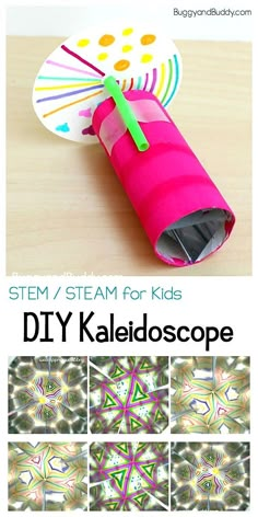 Diy Kaleidoscope, Science Kids, Stem Elementary, Stem Crafts, Science Activity, Kid Experiments, Science Projects For Kids, Stem Steam, Science Activities For Kids