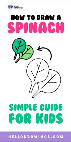 How to Draw a Spinach | Simple Tutorial for Kids Drawing Skills