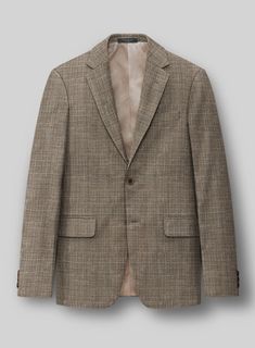 An incomparable blend of tradition and innovation is our Loro Piana Cruz Wool Silk Linen Suit. This masterpiece features a harmonious fusion of premium wool, silk, and linen, creating a fabric that transcends ordinary suiting. The earthy brown shade, reminiscent of sun-kissed landscapes, is adorned with a mesmerizing plaids pattern, evoking a sense of timeless charm and sophistication. From bustling city streets to serene countryside retreats, this suit epitomizes versatility and refinement, ensuring you stand out with effortless elegance wherever you go.  A marriage of elegance and comfort, Loro Piana fabrics are made using the highest quality raw materials in the world, in their purest form or blended together. A sophisticated response to the dictates of contemporary elegance, these fabr Italian Shirts, Tweed Pants, Italian Suit, Bustling City, Earthy Brown, Brown Shade, Linen Suits, Linen Jackets, Tuxedo Shirts