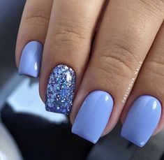 Two Color Dip Nails, Blue Nails Acrylic Design Art Ideas, Periwinkle Nails Designs Summer, Blue Nails With Blue Glitter, Summer Dipped Nails 2024, Nail Designs Spring 2024, Dip Nail Ideas Blue, March Nails Ideas Spring, New Dip Nail Trends